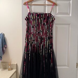 Frank Lyman Design Black and Pink Midi Dress